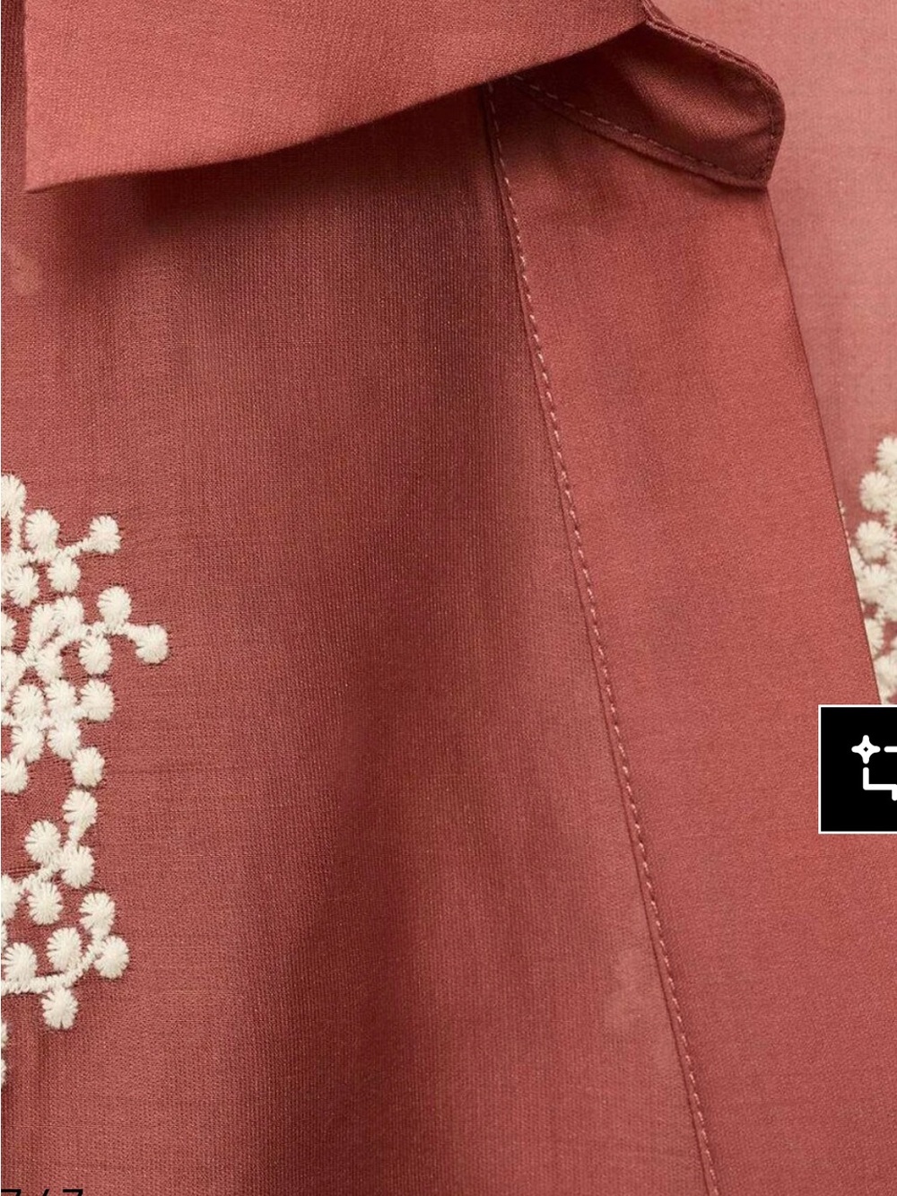 Mango Lyocell Rust Embroidered Button Down - Picture 7 of 7